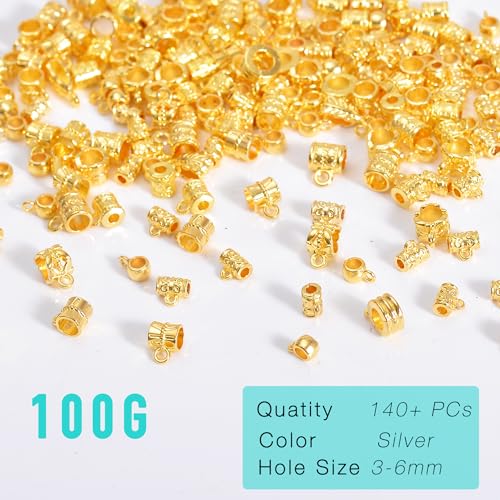 Stino Metal Spacer Bail Beads, 140Pcs (Gold Plated) - color: Gold