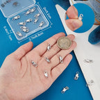 Beebeecraft 1 Box 20Pcs Lobster Claw Clasps and Jump Rings Platinum Plated Brass Silver Rectangle Lobster Clasp for Necklace Jewelry Making (12x6x2.5mm) - color: Platinum, size: 12x6x2.5mm