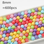 8mm Acrylic Beads 600pcs Star Spacer Bubble Bead Plastic Crafts Bead for DIY Necklaces Bracelets Earrings Jewelry Making (Purple&red) - color: purple&red