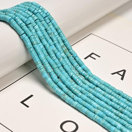 190 Pcs 2x4mm Green Blue Turquoise Stone Bead Irregular Heishi Disc Beads for Bracelets Jewelry Making Crafts - color: Green Blue Turquoise #4, size: 2x4mm