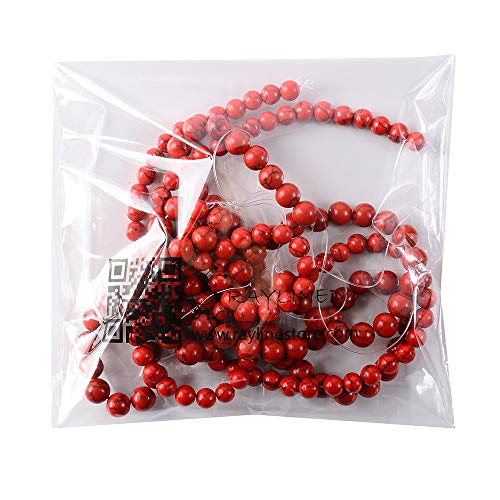 RayLineDo® 50Pcs 8mm Natural Red Turquoises Stone Round Beads Loose Beads Wholesale for Jewelry Making - color: Red Turquoise, size: 8mm