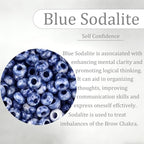 20Pcs Natural Blue Sodalite Large Hole Beads, 8x14mm Rondelle Gemstone Spacer Beads 6mm Big Hole for Jewelry Making, Beading Bracelets, Macrame & Hair Braiding - color: Blue Sodalite