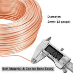 YEQIN 12 Gauge Aluminum Wire, 105 Feet 2mm Bendable Metal Craft Wire for Sculpting, Armature, Jewelry Making, Floral Making, Doll Making, Modelling, Crafting, Bonsai Training (Copper) - color: Copper