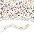 LAIDANLA 1000PCS Acrylic Number Beads Gold Number White Round Bead 7×4mm for Jewelry Bracelets Necklaces Key Chains Making - color: U-Gold Number White Beads