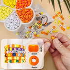 MIIIM 1000PCS 6x9mm Pony Beads Bulk, 5 Styles Yellow Pony Beads for Bracelets Making Kit, Kandi, Hair Braids Crafts for Jewelry Making (Yellow) - color: Yellow