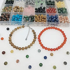 960pcs Natural Stone Beads 6mm Round Polished Loose Gemstone Crystal Energy Beads for DIY Jewelry Making (24 Materials A) - color: 24 Materials A, size: 6mm