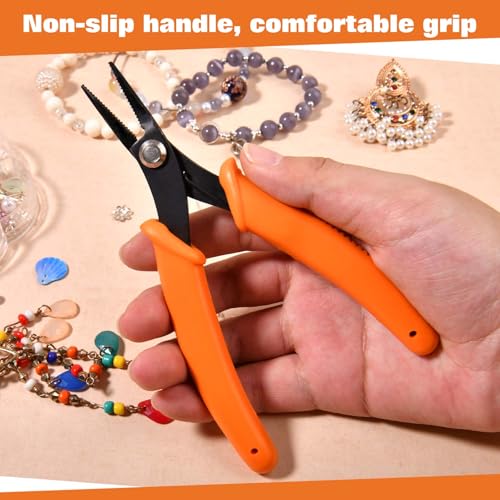 Long Nose Pliers Serrated Jaws Tweezer Nose Pliers Specialty Pointed Nose 1.5mm Diameter Tip Mini Needle Nose Plier Chain Nose Plier with Spring Precision Jewellery Making Tool - style: Long Nose Pliers Serrated Jaws