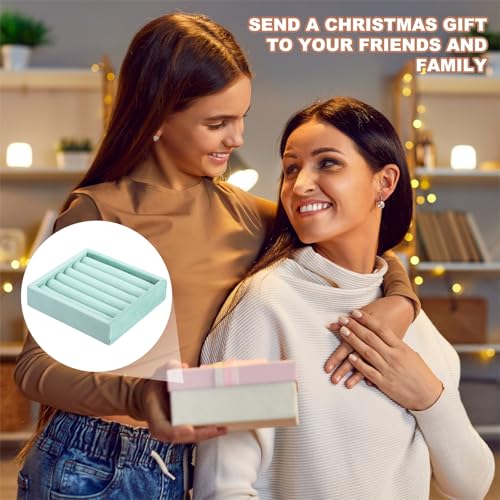 uxcell Stackable Jewelry Storage Tray, Jewelry Tray Drawer Organizer, Small Display Box for Earrings, Necklaces, Rings and Bracelets, Teal - color: Teal