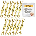 12 Pack Magnetic Necklace Clasps and Closures. Necklace Jewelry Extender with Strong Magnet. for Jewelry Necklace Bracelet Making. Gold and Silver Plating (12Pcs | Gold Cylinder) - color: 12Pcs | Gold Cylinder