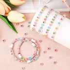 1900pcs Letter Beads, DECYOOL Glow in The Dark Letter Beads, Acrylic Alphabet Beads, with 1 Roll Elastic String for Bracelet Necklace Jewelry Making Supplie - color: reflective