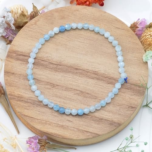 MASSIVE BEADS Natural Genuine Gemstone Beads Healing Crystal Chakra Reiki Jewelry Faceted Round Beads Bracelets 3mm - color: Light Blue Sapphire
