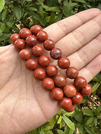 GAF TREASURES Grade A ++ Gemstone Round Bead Adjustable Bracelet 10mm, Genuine Crystal Bead Bracelet, Gift for Men & Women - color: Red Jasper