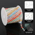 YOUBEIYEE 2 Meters Silver Plated Jewelry Making Chains Bulk Mixed Color Enamel Chain Handmade Women Necklace Bracelet DIY Jewelry Supplies Findings - color: Light Colorful