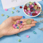FASHEWELRY 128Pcs Glass Flower Beads Caps Crystal Flower Spacer Beads Colorful Transparent Bell Floral Loose Beads Bulk for Jewelry Making Necklace Bracelet - color: Bell Flower Beads Caps