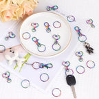 Rainbow Swivel Clasps Lanyard Snap Hook with Split Key Rings 40 PCS- Heart Snap Hook for Lanyard Keychain Purse Handbag Jewelry Making DIY Bag Pendant Craft - color: Rainbow Clasps Keychain -20sets