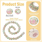 Cheriswelry 40Pcs/Strand Flower Lampwork Glass Beads 10mm Gold Sand Glass Bead Round Loose Spacer Beads for Rosary Jewelry Craft Making (Dark Sea Green) - color: Dark Sea Green