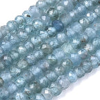 Cheriswelry 3 Strand 3mm Natural Apatite Stone Beads Rondelle Faceted Tiny Gemstone Loose Spacer Abacus Beads Charms for DIY Craft Earring Bracelet Necklace Jewelry Making 185pcs/Strand - color: Natural Apatite