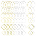 144pcs Earring Hoops for Jewelry Making, 3 Shapes Earrings Findings Hoops Beading Hoop Earrings Hypoallergenic Square Teardrop Round Earring Findings for DIY Craft Accessories Supplies(Gold&Silver) - color: 144PCS;Teardrop,Square,Round;Gold,Silver