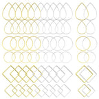 144pcs Earring Hoops for Jewelry Making, 3 Shapes Earrings Findings Hoops Beading Hoop Earrings Hypoallergenic Square Teardrop Round Earring Findings for DIY Craft Accessories Supplies(Gold&Silver) - color: 144PCS;Teardrop,Square,Round;Gold,Silver