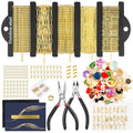 HUISUYTON 16.4 FT Gold Chain for Jewelry Making, Jewelry Making Chains Kit with Jump Rings/Lobster Clasps/Connectors/Charms/Pliers, Stainless Steel Necklace Chains for DIY Craft - color: Gold-16.4Ft+Pendants