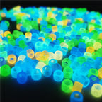 900 Pcs Glow in The Dark Pony Beads - Mix Colors Luminous Plastic Glow UV Beads for Bracelets, Jewelry Making, Hair Braiding, Necklace - color: Mixed Colors Pony Beads - 900pcs