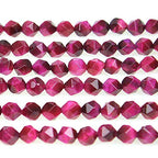 MJDCB Best Sellers Natural Stone Beads Faceted Polygon Rose Red Tiger Eye Crystal Energy Stone Healing Power for Jewelry Making(8mm) - color: Rose Red Tiger Eye