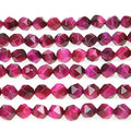 MJDCB Best Sellers Natural Stone Beads Faceted Polygon Rose Red Tiger Eye Crystal Energy Stone Healing Power for Jewelry Making(8mm) - color: Rose Red Tiger Eye