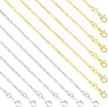 50 Pack Silver Plated Necklace Chains Bulk, Cable Chain Pack for Jewellery Making - color: Silver and Gold, size: 20 Inch