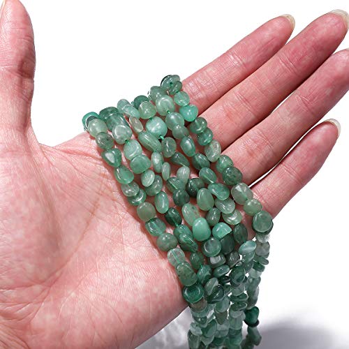 BEADIA Irregular Natural Green Aventurine Jade Stone Loose Semi Gemstone Beads for Jewelry Making 5-8mm 38cm - color: Green Aventurine Jade, size: 5-8mm 38cm