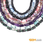 GEM-Inside 8x12mm Natural Black Tourmaline Quartz Gemstone Faceted Freeform Tube Column Chakra Beads for Jewelry Making Full 15" Strand Power Energy Healing - color: Black Tourmaline