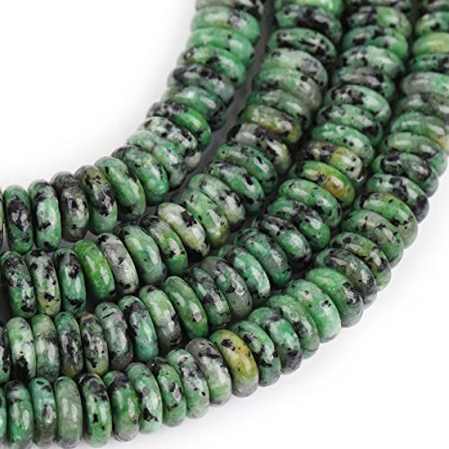 JOE FOREMAN 2x6mm Natural Green Zoisite Stone Semi-Gemstone Heishi Disc Rondelle Spacer Beads for Jewelry Making Full 15" Strand Energy Stone Healing Power - color: Green Zoisite Stone
