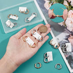 SUNNYCLUE 1 Box 24Pcs 2 Colors Real 18K Gold Plated Gold Silver Huggie Earrings Stainless Steel Huggie Hoops Bulk Leverbacks Findings Metal Round Ear Hoops for Jewelry Making DIY Crafts Women Supplies - style: Chic