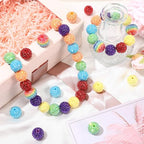 40 Pcs 20 mm Rhinestone Beads Bulk Crystal Round Disco Ball Chunky Bubblegum Beads for Pens Bracelets Charms Craft European Style Jewelry Making Supplies Christmas(Rainbow) - color: Rainbow
