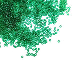 Perlin Glass Seed Beads 2mm 11/0 Round Mini Small Pony Beads 6500pcs for Making Earrings Bracelets Pendants Waist Jewelry DIY Handmade Transparent Color Kit (Green Zircon) - color: Green Zircon