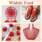 Anezus Red Nylon Cord, Nylon Craft String, Silky Satin Rattail Cord Beading String for Braided Bracelets, Pendants Necklace, Macrame Keychains, Lanyards, Drawstring Bags, DIY Crafts, Sewing Projects - style: Red
