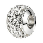 925 Sterling Silver Sparkle Simulated Birthstone Charms - Large Hole Rhinestone Pave Spacer Bead, Synthetic Crystal Accent for Bracelets & Necklaces, Lovely Mother-Daughter Gift