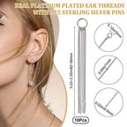 Beebeecraft 1 Box 10Pcs Platinum Plated Threader Earrings with 925 Sterling Silver Pins Pull Through Threaded Long Chain Drop Tassel with Loop 3.34inch - color: Platinum Color, size: 85mm