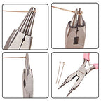 SUNNYCLUE 4.5 Inch Round Nose Pliers Wire Cutter 4-in-1 Mini Precision Pliers Wire Bending Side Cutter Tools for DIY Jewelry Making Pink - color: Pink 4.5 Inch With Cutter