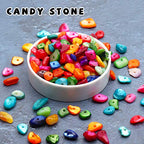 500 pcs Natural Chip Stone Beads, Candy Stone 5-8 mm Irregular Gemstones Healing Crystal Loose Rocks Bead Hole Drilled for Jewelry Making Bracelet - color: Candy Stone