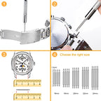 JOREST Watch Link Removal Tool, Watch Band Tool Kit, Repair Kit for Watch Bracelet Adjustment and Replacement and Resizing, With User Manual, Watch Link Remover, 20PCS Spring Bars, 13PCS Spare Needle