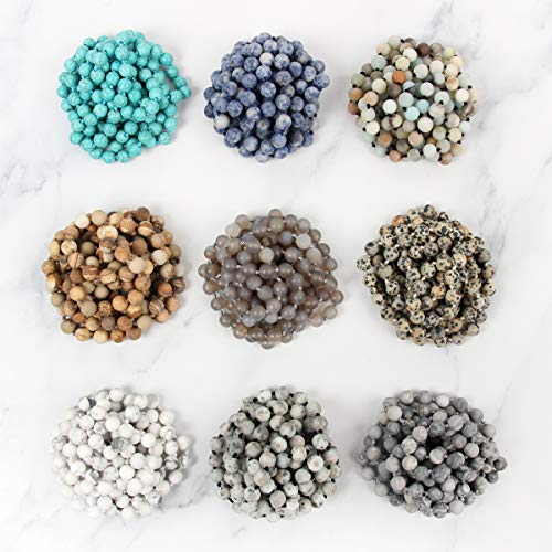 Bead Strand Versatile 60" Long Wrap Necklace - Handmade Knotted Multi Layer Sparkly Crystal, Semi Precious Natural Stone, Lava, Glass Faux Pearl - color: Natural Stone Bead - White Howlite