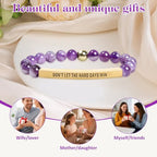 INSYOHO Dont Let the Hard Days Win Bracelet – Inspirational Healing Crystal Bracelet for Women & Men, Agate & Amethyst Beaded Adjustable, Motivational Gift for Stress Relief & Positivity - color: lavender crystal