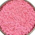 3000Pcs Flat Round Polymer Beads Vinyl Heishi Beads for Jewelry Making Women Necklace Bracelet Earrings (12-Pink) - color: 12-Pink