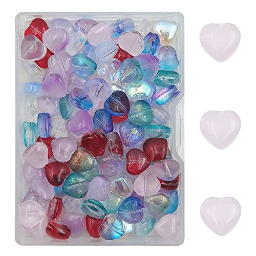 INSPIRELLE 100pcs Heart Crystal Glass Spacer Beads for Jewelry Bracelet Necklace Making, 8mm - color: Hearts