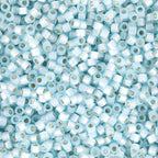 Miyuki Delica Seed Beads – Size 11/0 (1.6 mm), DB0628, Silver Lined Light Aqua Alabaster Dyed, 7.2 g, Approx. 1440 Beads, Made in Japan - color: DB0628 - Silver Lined Light Aqua Alabaster Dyed