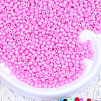 2000pcs Glass Seed Beads Bulk, 4mm 6/0 Mini Pony Spacer Small Individual Color Seed Beads for DIY Bracelet Necklaces Wrist Jewelry Making, Pink - color: Pink