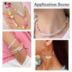 KISSITTY 500pcs 6mm Cube Acrylic Vowel Letter Beads Mix Color for DIY Jewelry Making