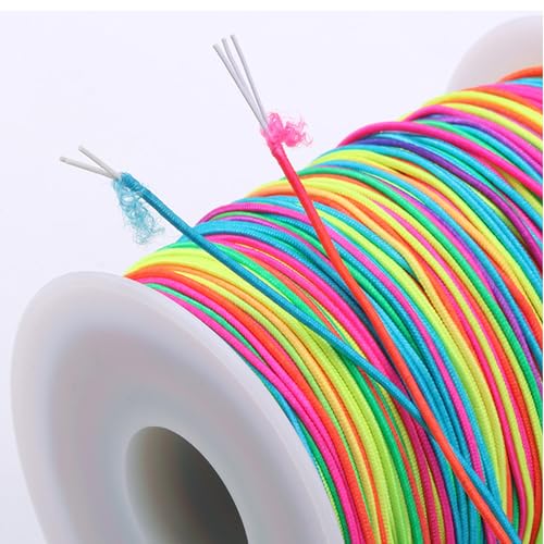 Elastic Jewelry Thread, 1mm Braided Thread, Used for Making Bracelets, Necklaces, DIY Crafts 100 Meters (Colorful 100 Meters) - color: Colorful 100 Meters