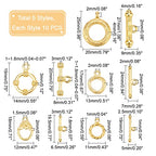 PH PandaHall 50 Sets 14K Gold Toggle Clasps, Flower Ring T-Bar Jewelry Clasps Tibetan Style Closure Gold Filled Clasp for Necklace Bracelet Jewelry Making DIY Craft, 5 Styles