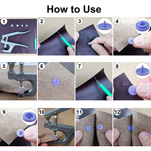 Plastic Snaps with Snap Pliers, 460 Sets 24-Colors Snap Buttons for Sewing, Snap Fasteners Kit for Sewing, Clothing, Crafting